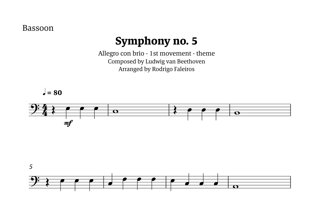 Symphony no. 5 - 1st movement (theme) (arr. Rodrigo Faleiros)