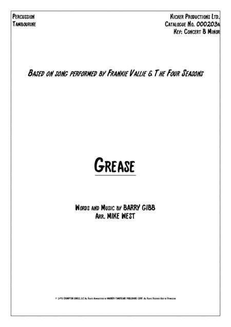 Grease (arr. Mike West)