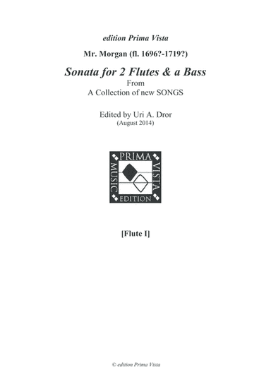 Mr. Morgan Sonata for 2 flutes & a Bass, Parts (arr. Uri A. Dror - edition Prima Vista)