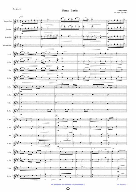 Santa Lucia (arr. Josef STASTNY)