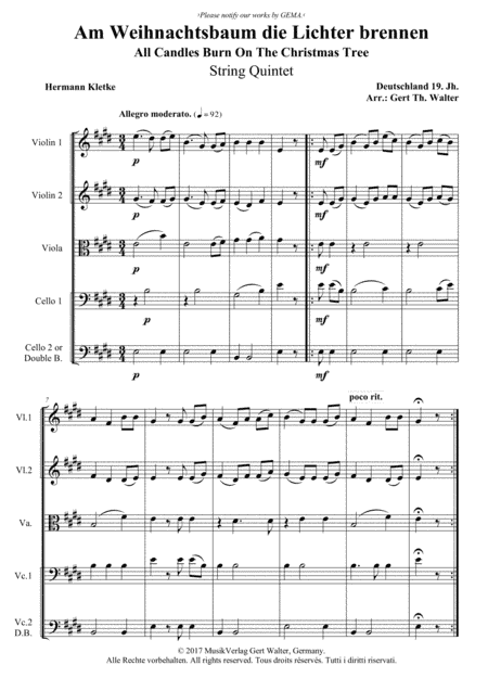 All Candles Burn On The Christmas Tree (arr. Gert Th. Walter)