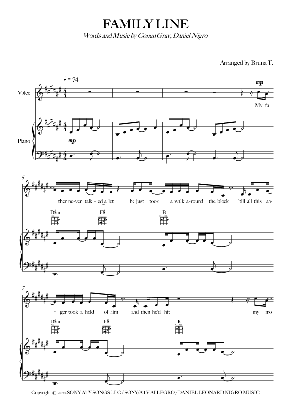 Family Line (arr. Bruna T.)