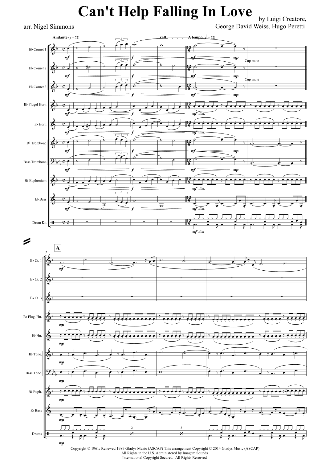 Can't Help Falling In Love (arr. Nigel Simmons)