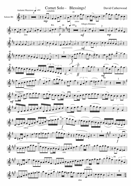 Cornet Solo - with brass band accompaniment 'Blessings!'  by David Catherwood