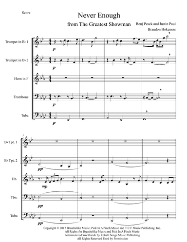 Never Enough (arr. Brandon Hokeness)