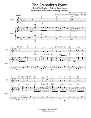 The Crusader's Hymn (Violin & Piano Duet) (arr. Carol Troutman Wiggins [ASCAP])