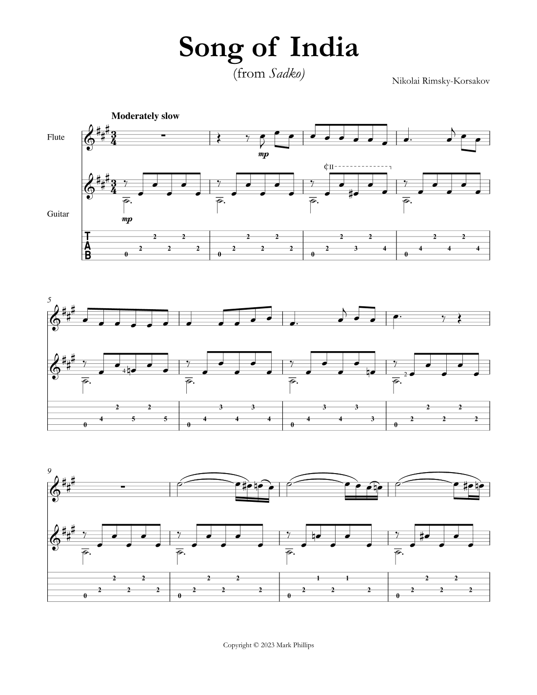 Song of India (arr. Mark Phillips)