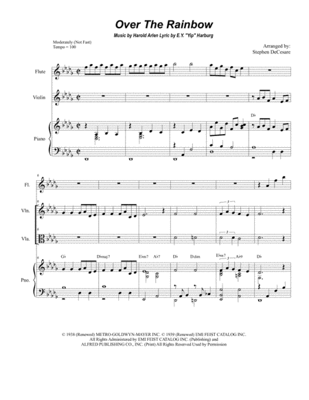 Over The Rainbow (from The Wizard Of Oz) (arr. Stephen DeCesare)