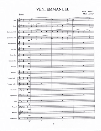 O COME O COME EMMANUEL (VENI EMMANUEL) (arr. Mark Danner)