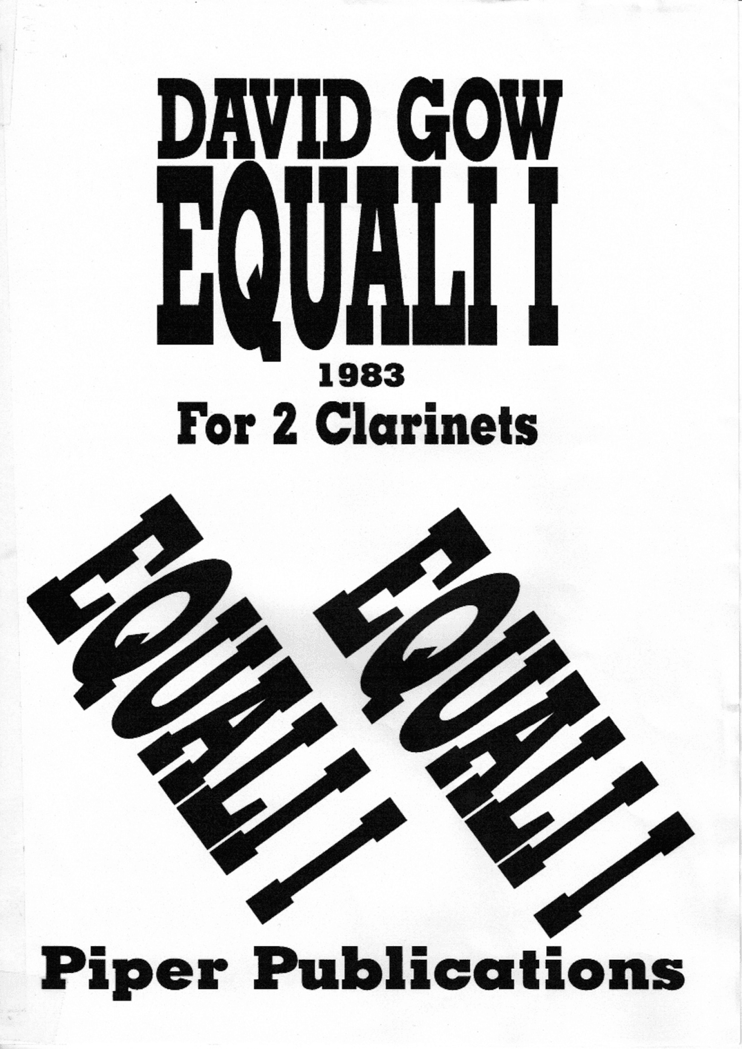 GOW: EQUALE 1  (1983) for 2 clarinets