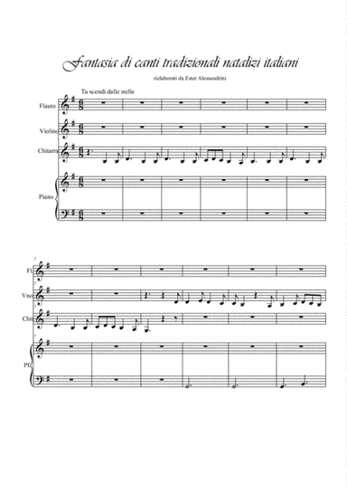 Fantasia di canti natalizi italiani (Italian Christmas fantasy). Quartet (arr. Ester Alessandrini)
