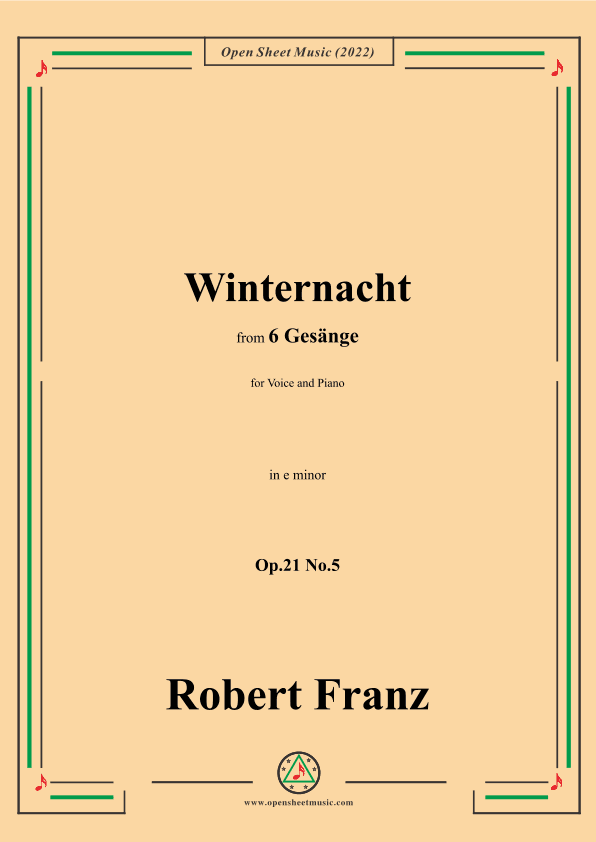 Franz-Winternacht,in e minor,Op.21 No.5,for Voice and Piano (arr. OSM Press)