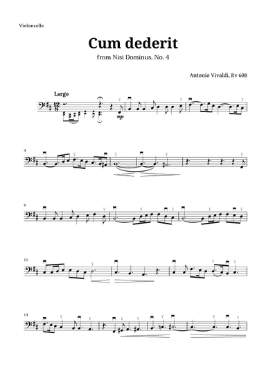 Cum dederit of Vivaldi for Cello (arr. Langanho)