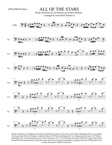 All Of The Stars  from the Motion Picture Soundtrack THE FAULT IN OUR STARS (arr. Jose Daniel Morales A.)