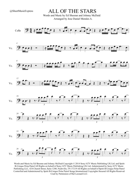 All Of The Stars  from the Motion Picture Soundtrack THE FAULT IN OUR STARS (arr. Jose Daniel Morales A.)