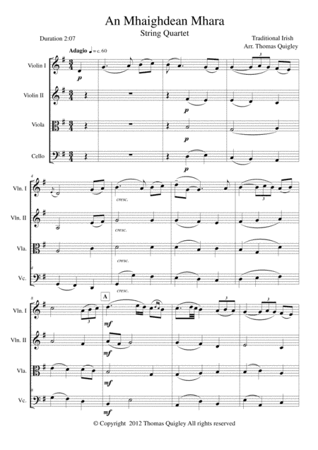 An Mhaighdean Mhara (arr. Thomas Quigley)