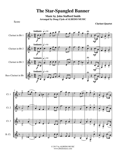 The Star-Spangled Banner for Clarinet Quartet (arr. Doug Clyde)