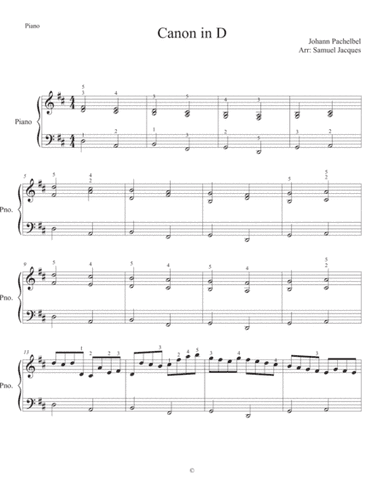 Canon in D (arr. Samuel Jacques)