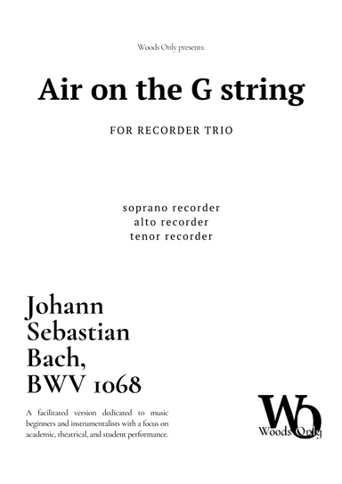 Air on the G String by Bach for Recorder Trio (arr. Ander)