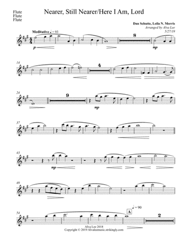 Nearer, Still Nearer/Here I Am, Lord Flute (arr. Alva J Lee)