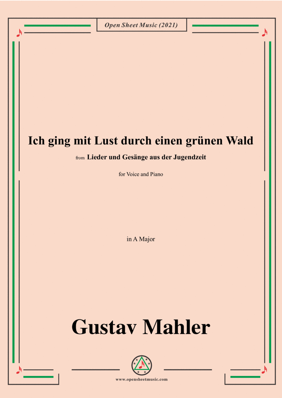 Ich ging mit Lust durch einen grünen Wald,in C Major,from 'Lieder und Gesänge aus der Jugendzeit',fo (arr. Open Cloud)