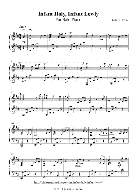 Infant Holy, Infant Lowly (arr. Justin K. Reeve)