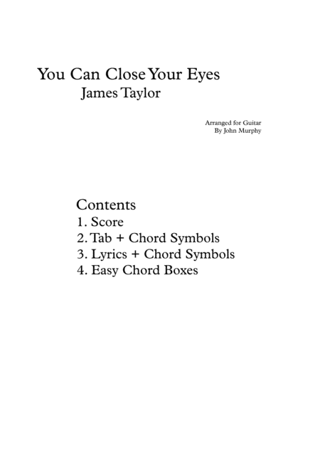 You Can Close Your Eyes (arr. John Murphy C.S.M.V.)