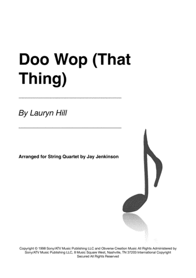 Doo Wop (that Thing) (arr. Jay Jenkinson)