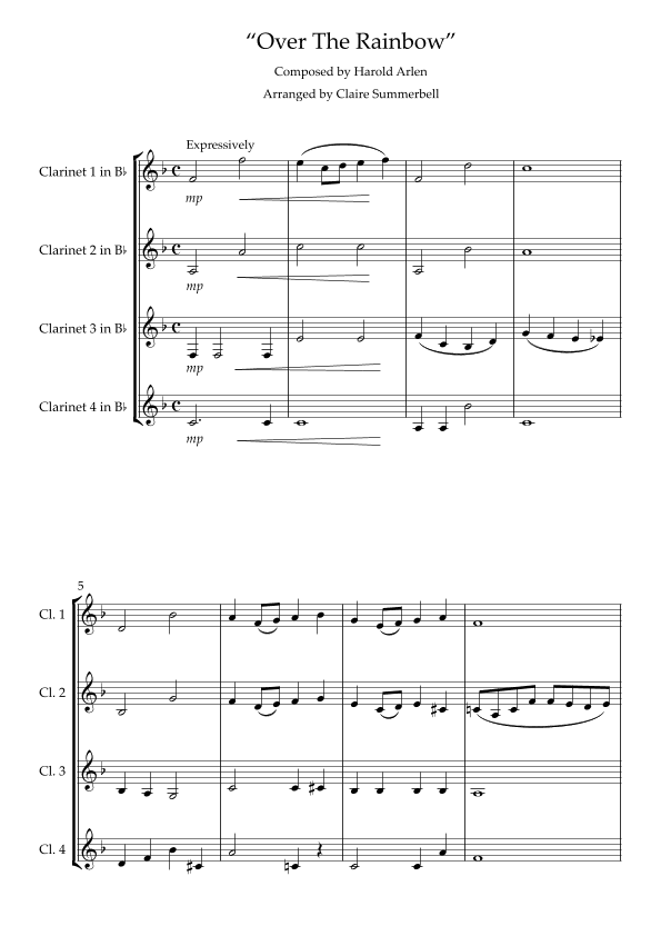 Over The Rainbow (arr. Claire Summerbell)