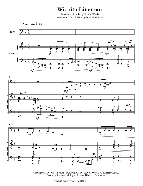 Wichita Lineman (arr. James M. Guthrie)