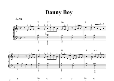 Danny Boy - piano sheet music (arr. Piano eTutor app)