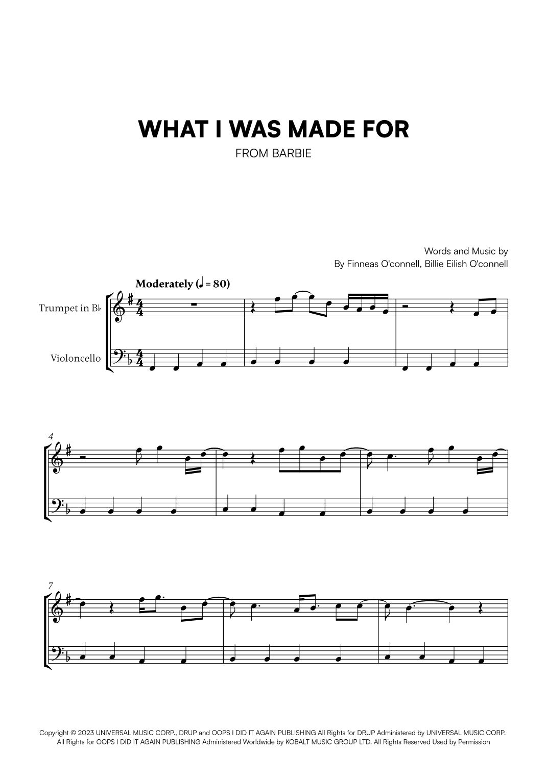 What Was I Made For? (arr. Cadenza Editions)