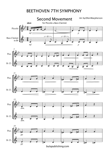 Beethoven 7th Symphony - Piccolo/Bass Clarinet Duet (arr. Ellen Macpherson)