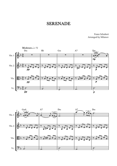 Serenade | Schubert | String Quartet | Chords (arr. Milanov)