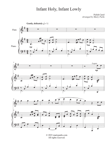 Infant Holy, Infant Lowly (Flute-Piano) (arr. Marty Parks)