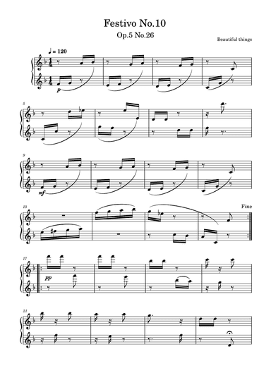Festivo No.10-Beautiful things Op.5 No.26