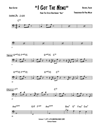 I've Got The News (arr. Accubass)