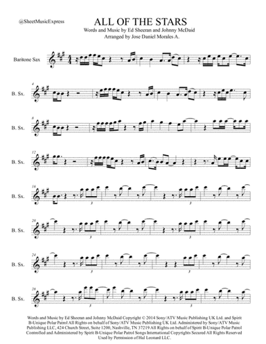 All Of The Stars  from the Motion Picture Soundtrack THE FAULT IN OUR STARS (arr. Jose Daniel Morales A.)