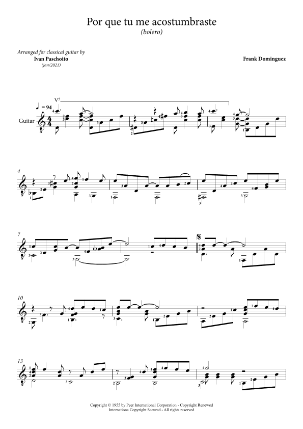 Porque Tu Me Acostumbraste (arr. Ivan Paschoito)