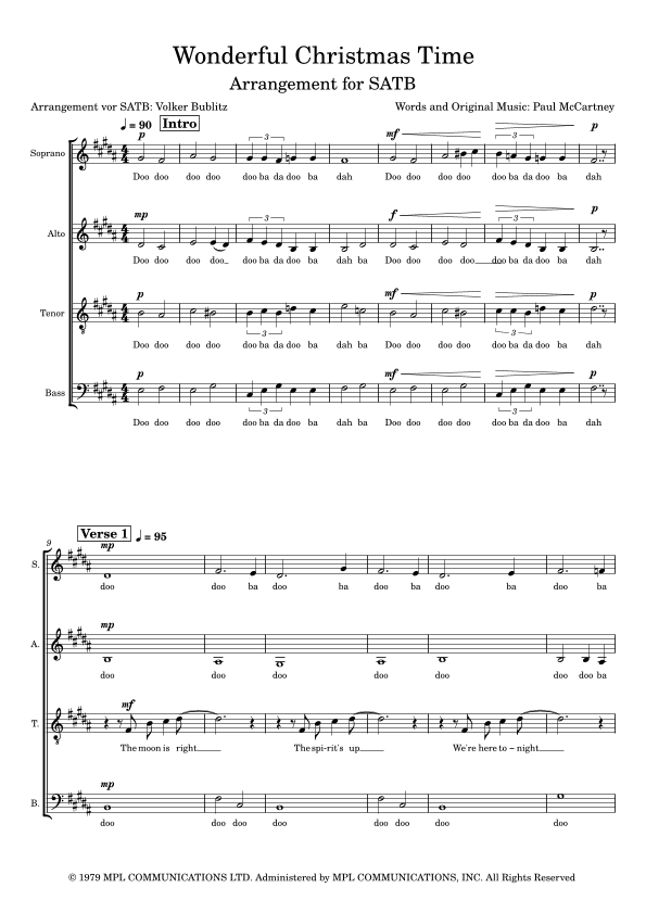 Wonderful Christmastime (arr. Volker Bublitz)