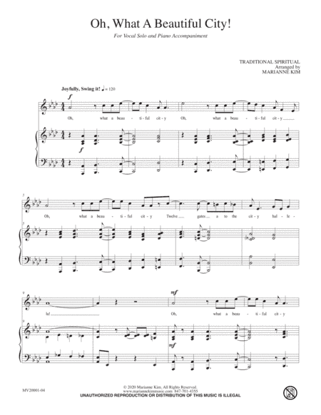 Oh, What a Beautiful City (arr. Marianne Kim)
