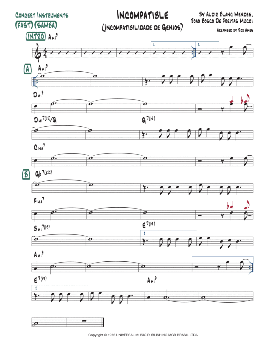 Incompatibilidade De Genios (arr. Rob Ames)