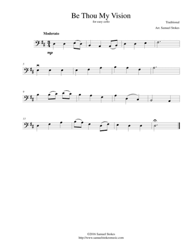 Be Thou My Vision - for easy cello (arr. Samuel Stokes)