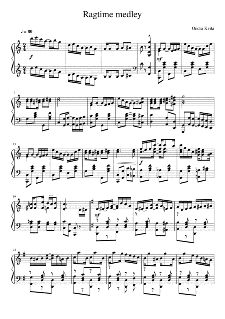 Ragtime medley for Solo Piano