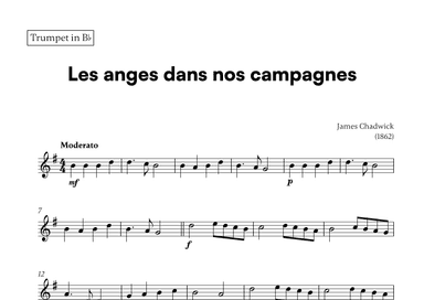 Les anges dans nos campagnes (for Trumpet) (arr. Cadenza Editions)