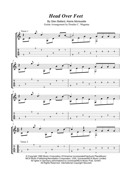Head Over Feet (arr. Dondee)