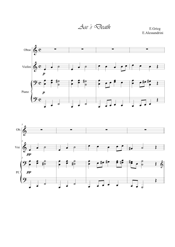 Ase's Death. Trio (arr. Ester Alessandrini)