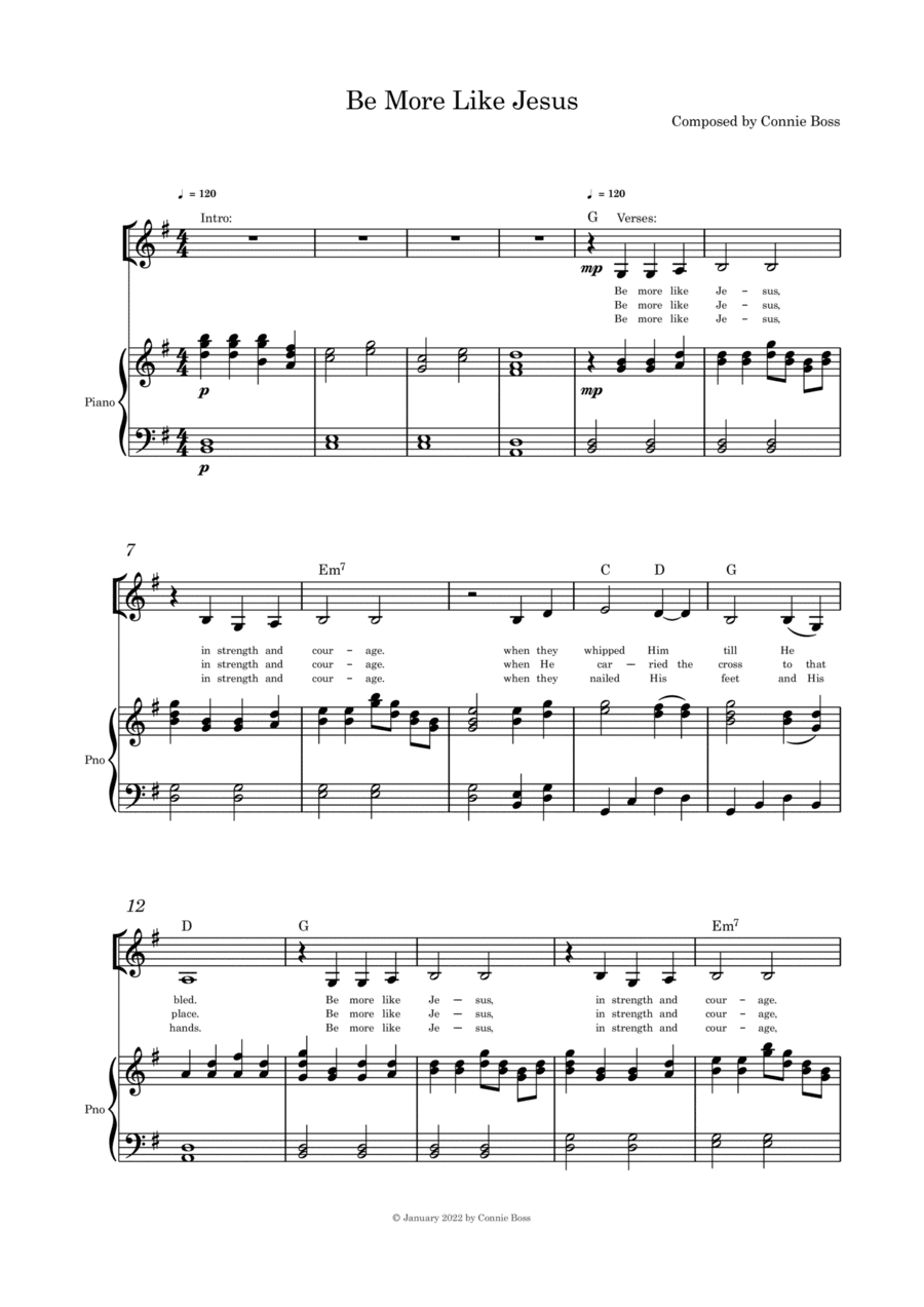 Be More Like Jesus - (Lent/Good Friday)  solo and piano
