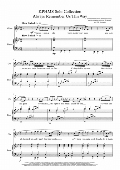 Always Remember Us This Way (arr. Kevin P Holdgate)