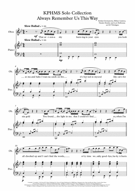 Always Remember Us This Way (arr. Kevin P Holdgate)